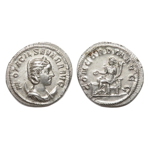 221 - Otacilla Severa Antoninianus. Rome, 247 AD. Silver, 3.48g. 23 mm. Diademed and draped bust right, M ... 