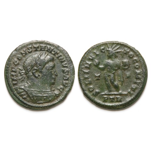 234 - Constantine Follis. Circa 306-337 A.D. Trier mint. Billon, 3.97g. 23 mm. IMP CONSTANTINVS P F AVG, l... 