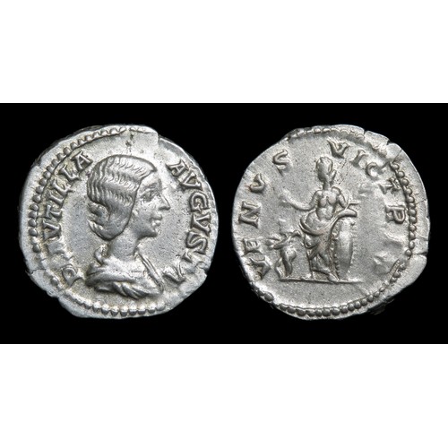 213 - Plautilla Denarius. Rome, 204 AD. Silver, 19mm, 3.27g. Draped bust right, PLAVTILLA AVGVSTA. R. VENV... 