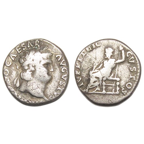 182 - Nero Silver Denarius. 54-68 AD. Silver, 2.98g. 17 mm. Laureate head right. IMP NERO CAESAR AVGVSTVS.... 