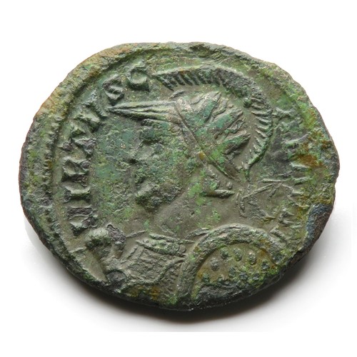 229 - Carausius Antoninianus. AD 286-93. Billon, 25mm, 3.21g.  unattributed mint. Helmeted and cuirassed b... 