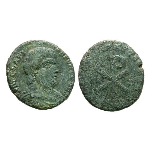 242 - Magnentius AE Double Centenionalis. Circa 350-353 AD. Copper-alloy, 37mm, 7.75g. Bare headed draped ... 