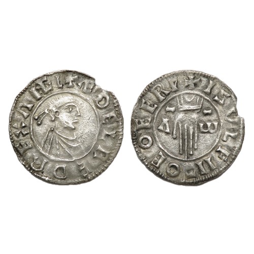 264 - Aethelred II First Hand Type Penny. Circa, 979-985 AD. Silver, 1.17 grams. 20 mm. Obverse: Diademed ... 