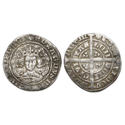 294 - Edward III Halfgroat. Pre Treaty Period, 1351-77 AD. Silver, 2.10g. 22 mm. Series C, London mint. Re... 