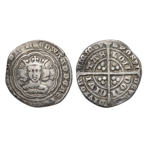 292 - Edward III Groat. Pre Treaty Period, 1351-77 AD. Silver, 3.90g. 27 mm. Series D, London mint. Ref: S... 