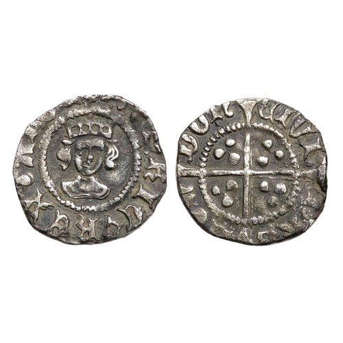 308 - Henry VI halfpenny, London. Silver, 14mm, 0.39g. Pinecone-mascle issue, 1431-1432/3. Ref: Spink 1884... 