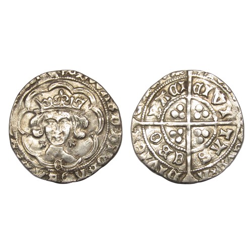 311 - Edward IV Groat. Silver, 2.46g. 24 mm. Light Coinage, 1464-70. Crowned facing bust, E on breast, qua... 