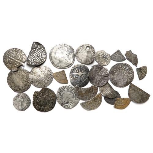 321 - Hammered silver coin group. 24 pieces including a Rhuddlan cut halfpenny and coins of Henry III, Edw... 