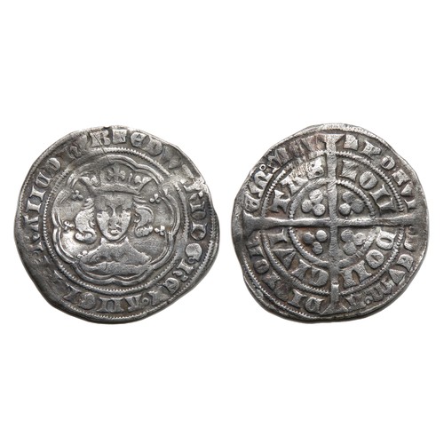 293 - Edward III Groat. Pre-Treaty Period, 1351-61 AD. Silver, 4.34g. 28 mm. Series D. London mint. Ref: S... 