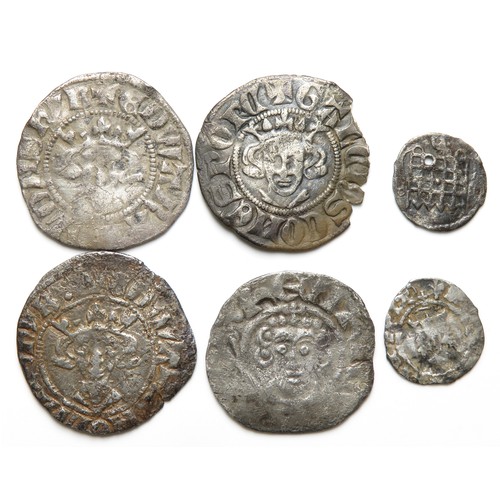 322 - Group of Hammered Silver Coins (6). 13th-15th century AD. John Penny of London, Edward I & II Pe... 