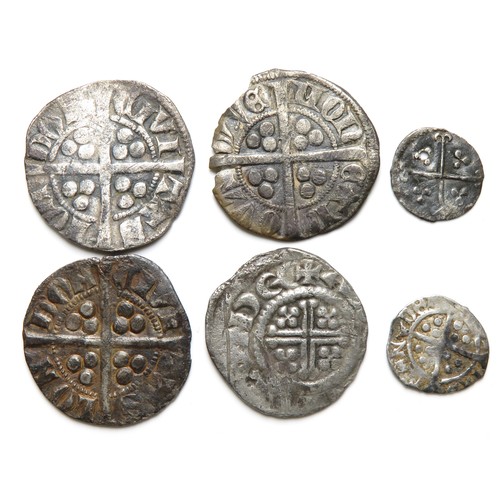 322 - Group of Hammered Silver Coins (6). 13th-15th century AD. John Penny of London, Edward I & II Pe... 