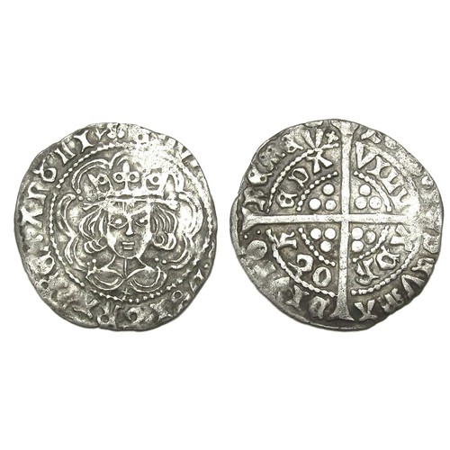 319 - Edward IV Drogheda Groat. Second Cross and Pellet coinage, 1470 AD. Silver, 2.50g. 26 mm. Crowned fa... 