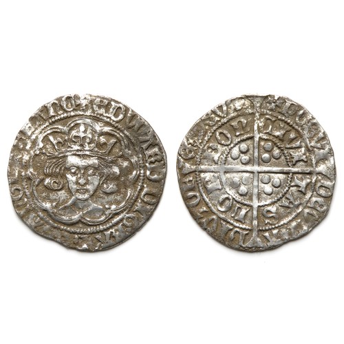 314 - Edward IV Groat. Second reign, 1471-83. Silver, 26mm, 2.95g. Crowned facing bust, no marks. R. Cross... 