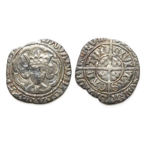 315 - Edward IV halfgroat. Second reign, 1471-83. Silver, 19mm, 1.16g. Crowned facing bust, C on breast. R... 