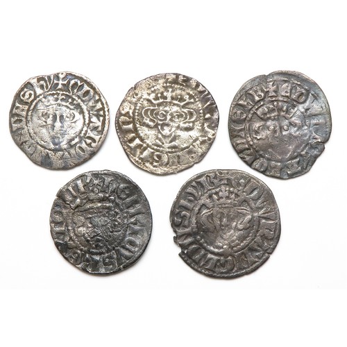 323 - Medieval penny group. Five silver pennies including coins of Henry III (London mint) and Edward I (C... 