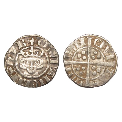 283 - Edward I Penny. Circa 1279-1307 AD. Silver, 1.08g. 19 mm. Crowned facing bust, +EDWR ANGL DNS HYB. R... 