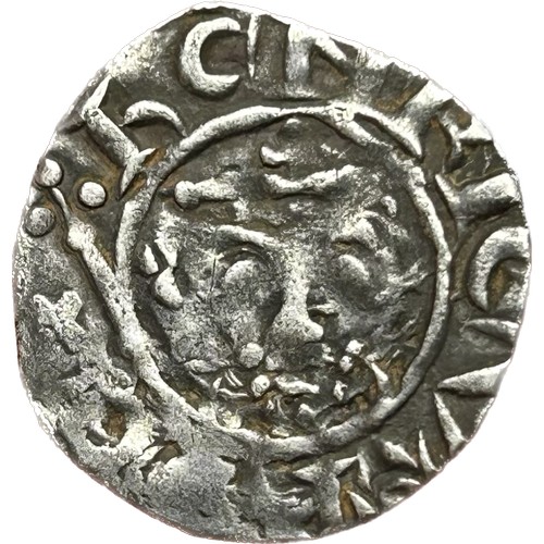 271 - Richard I Penny. 1189-1199. Silver, 1.06g. 18 mm. Crowned facing bust with sceptre, +HENRICVS REX. R... 