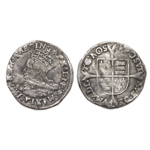 335 - Philip & Mary Groat. 1554-58. Silver, g.  mm. Crowned bust left, PHILIP Z MARIA D G REX Z REGIN.... 