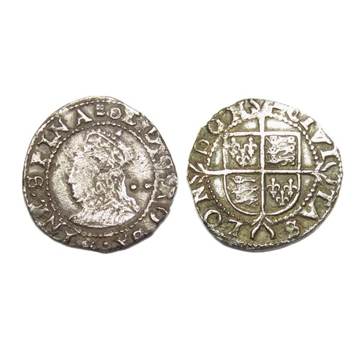 344 - Elizabeth I Half Groat. Silver, 0.91g. 16 mm. Sixth Issue, 1582-1600. Mint mark key, 1595-8. Ref: Sp... 