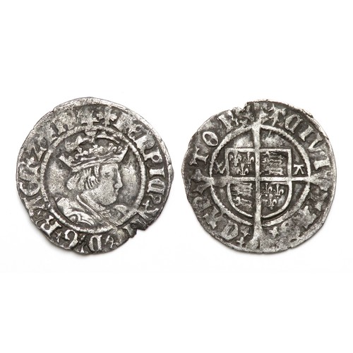 333 - Henry VIII Silver Halfgroat. Second Coinage, 1526-44. Silver, 1.19 grams. 18 mm. Crowned bust right,... 