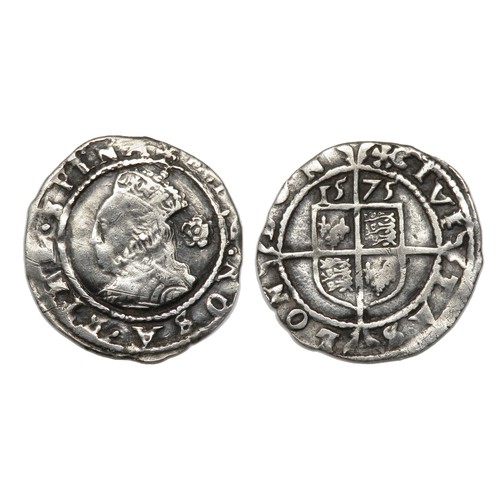 345 - Elizabeth I Threehalfpence. Third & Fourth issue, 1561-77. Silver, 0.83 grams, 16 mm. Obverse: C... 