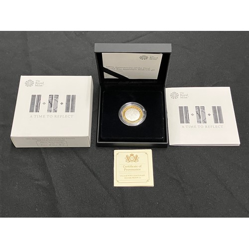 419 - Royal Mint Silver Proof Two Pound 2018. 100th Anniversary of the First World War Armistice. Boxed as... 