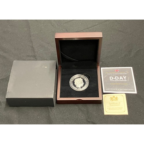 421 - Royal Mint Silver Proof Five Pound 2019. The Normandy Landings, 75th Anniversary. Boxed as new with ... 