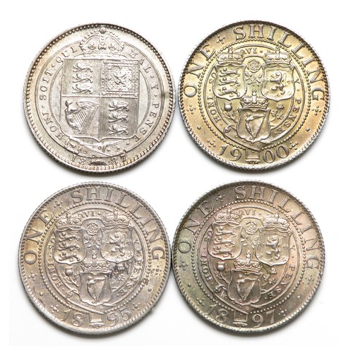 397 - Victoria Shillings (4). Jubilee bust, 1887. Three old veiled bust, 1895, 1897 & 1900. All in hig... 