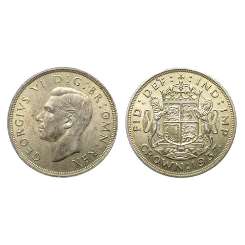 405 - George VI Crown 1937. First Coinage, 1937-46. Silver (.500), 28.30g. 39 mm. Coronation commemorative... 