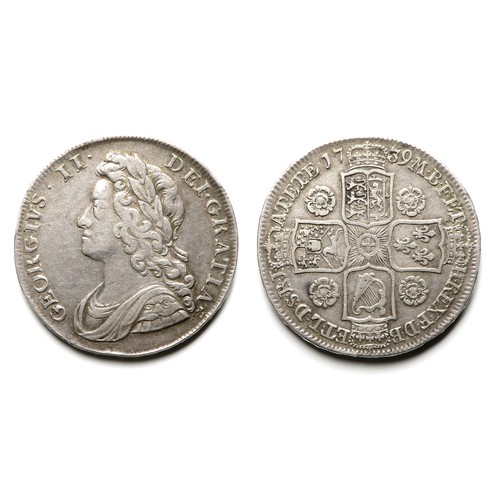 368 - George II Halfcrown 1739. 1727-1760. Silver, 14.99 grams. 34 mm. Obverse: Crowned bust left, GEORGIV... 