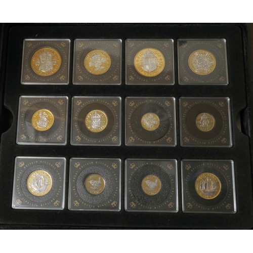 472 - Historic Coins of Great Britain Heritage Coin Collection. 21 coins, 24 carat gold plated with rhodiu... 