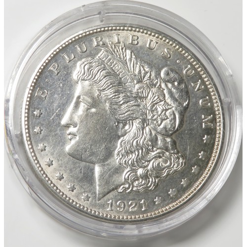 449 - USA Coin Group (4). To include, 1890 Morgan dollar. Carson City, 1921 Morgan dollar. Denver, 1942 Li... 