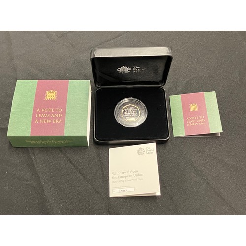 439 - Royal Mint, Silver Proof 50p. 2020, Withdrawal from the European Union.