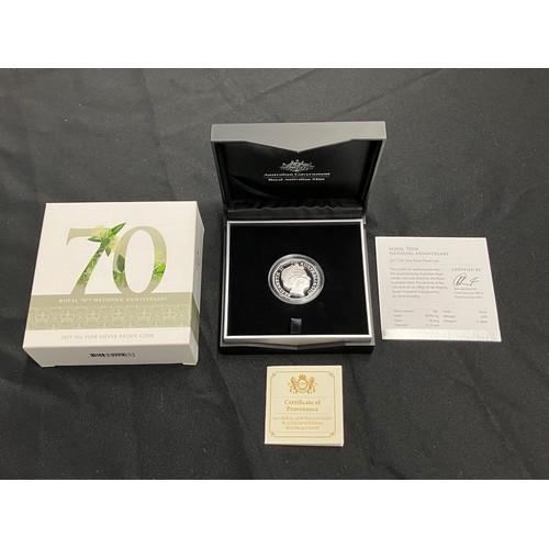 441 - Royal Australia Mint, Fine Silver Proof Fifty Cent 2017. Royal Wedding 70th Anniversary. 18.24g, .99... 