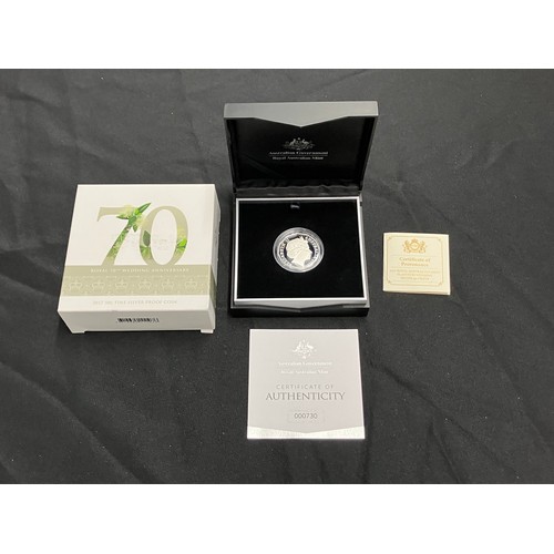 442 - Royal Australia Mint, Fine Silver Proof Fifty Cent 2017. Royal Wedding 70th Anniversary. 18.24g, .99... 