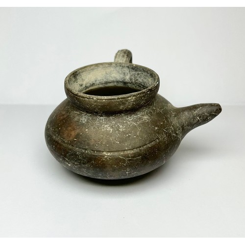 32 - Ancient Greece, Childs Feeding Vessel. Circa 8th-7th century BCE. 50mm x 73mm. A small grey pottery ... 