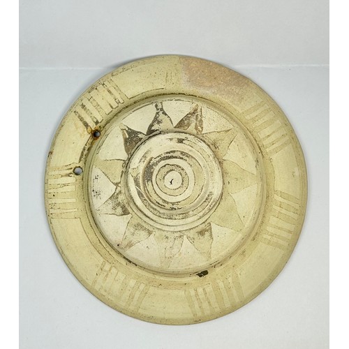 14 - Ancient Greek Terracotta Dish. Circa 3rd century BCE. 115mm x 25mm. A shallow dish with painted deco... 