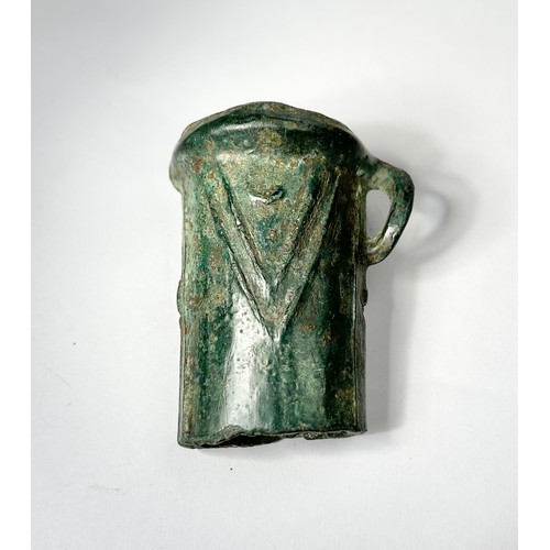 49 - Bronze Age Axe Head Fragment. Circa 1200-1000 BCE. Copper-alloy, 64mm x 52mm 147.7 grams. A large se... 