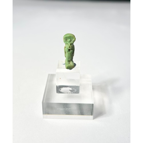 10 - Egyptian Artefacts Group to include, a small faience amulet of Sekhmet, Atef crown fragment (wood) f... 