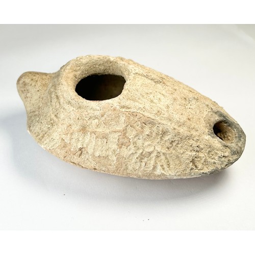 63 - Ancient Roman Oil Lamp. Holyland, circa 300-400 CE. ex. Private UK collection, purchased from Coincr... 