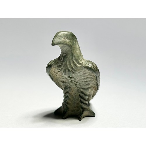 86 - Roman Bronze Eagle. Circa 3rd-4th century CE. Copper-alloy, 45mm x 20mm 29.51 grams. A cast figurine... 