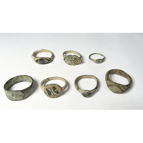 96 - Collection of Ancient Finger Rings (11). Circa 3rd-14th century CE. A selection of Eastern origin ri... 