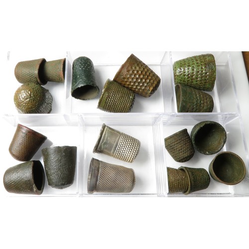 147 - Thimble Collection. Circa 13th-19th century AD. Copper-alloy and silver examples. Largest: 22mm, 2.6... 