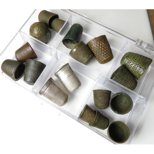 147 - Thimble Collection. Circa 13th-19th century AD. Copper-alloy and silver examples. Largest: 22mm, 2.6... 