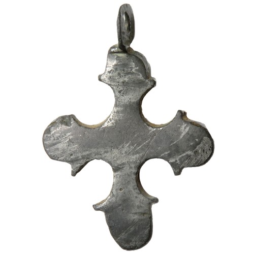 155 - Medieval silver cross pendant. 32mm, 3.5g. From an English private collection, acquired prior to 199... 