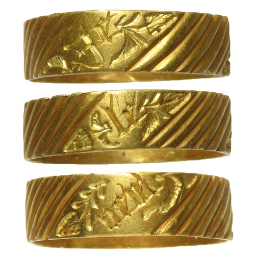 156 - Medieval gold posy ring with a French blackletter inscription 'Je le veul' (I want it/ I wish it) ci... 