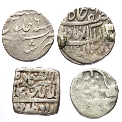 215 - Indian Coin Group, Silver Rupees (4). Circa 16th - 19th century CE. Silver, 18mm - 22mm. Issues of, ... 