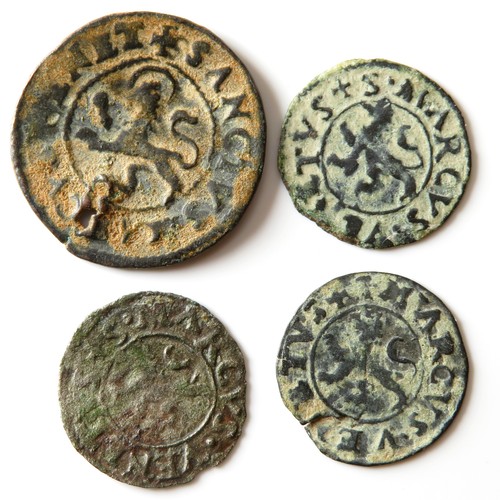 212 - Group of Venitian Colonial Coins (4). Cyprus. Circa 16th century CE. Billon, 11mm-19mm. Issues of Ma... 