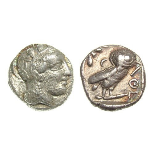 181 - Attica, Athens AR Tetradrachm. Circa 454-404 BC. 16.55g. 23mm. Head of Athena to right, wearing cres... 