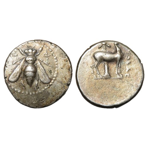 193 - Ephesos Silver Drachm, Helenistic Period, 202-133 BC. 18.9mm. 4.07 grams. A bee, symbol of the city.... 